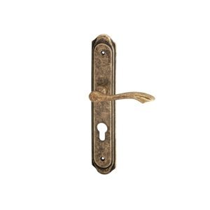 AC-T SERVIS Dveřní klika RUSTIK patina bronz - oválné štítové kování 72 mm Provedení štítu: PZ - fabkový klíč