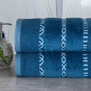 Sada 2 ks froté ručníků GINO mořská modř 50 x 90 cm