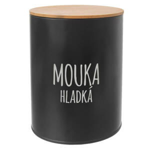 Kulatá plechová dóza HLADKÁ MOUKA Black