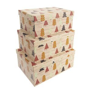 Dárková vánoční papírová krabice STROMEK 3 ks vel. M