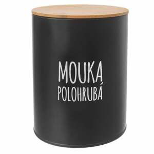 Kulatá plechová dóza POLOHRUBÁ MOUKA Black