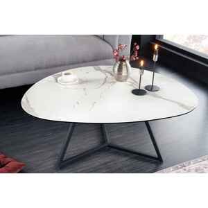 LuxD Keramický konferenční stolek Paquita 90 cm bílý mramor