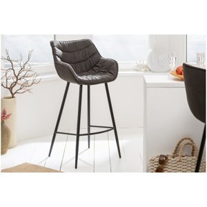 LuxD Designová barová židle Kiara antik šedá -  (RP)