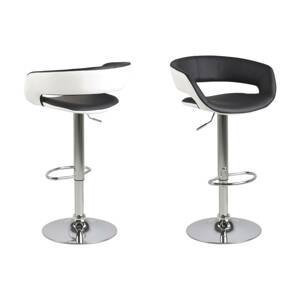 Dkton Designová barová židle Natania bílo černá a chromová