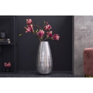 LuxD Designová váza Malia 50 cm stříbrná