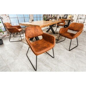 LuxD Designová židle Derrick hnědá Antik -  (RP)