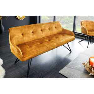 LuxD Designová lavice Natasha 156 cm hořčicový samet