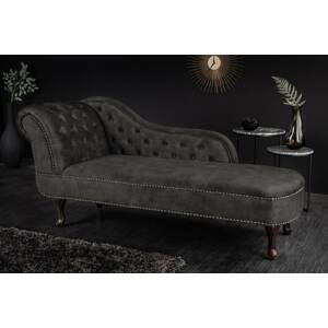 LuxD Designová lenoška Chesterfield 170 cm šedý samet