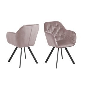 Dkton Designová otočná židle Aletris růžová