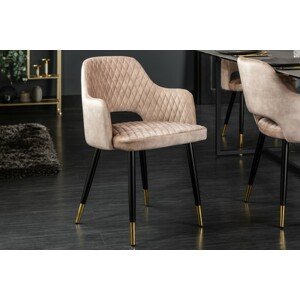 LuxD Designová židle Laney růžový samet - Skladem