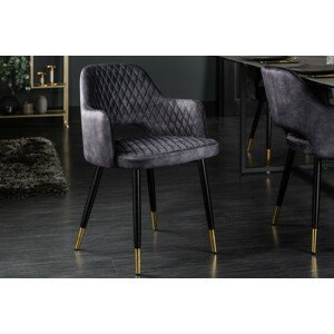 LuxD Designová židle Laney šedý samet