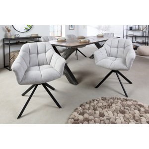 LuxD Designová otočná židle Vallerina světle šedá