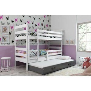 BMS Dětská patrová postel s přistýlkou Eryk 3 | bílá Barva: Bílá / bílá, Rozměr: 200 x 90 cm