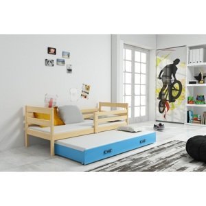 BMS Dětská postel s přistýlkou Eryk 2 | borovice Barva: Borovice / modrá, Rozměr: 200 x 90 cm