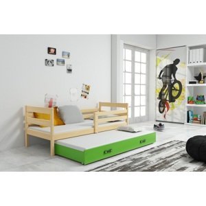 BMS Dětská postel s přistýlkou Eryk 2 | borovice Barva: Borovice / zelená, Rozměr: 200 x 90 cm