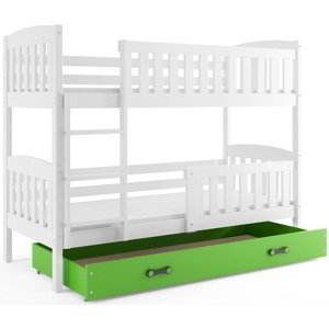 BMS Dětská patrová postel Kubus / BÍLÁ Barva: bílá / zelená, Rozměr: 190 x 80 cm