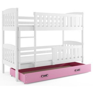 BMS Dětská patrová postel Kubus / BÍLÁ Barva: bílá / růžová, Rozměr: 200 x 90 cm
