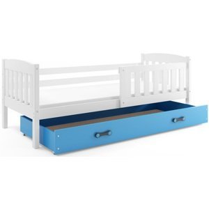 BMS Dětská postel KUBUŠ 1 s úložným prostorem| bílá Barva: bílá / modrá, Rozměr: 200 x 90 cm