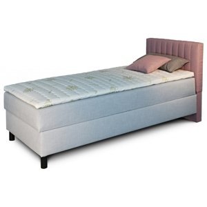 New Design Čalouněná postel NOVO s krátkým čelem | pravá s topperem Rozměr: 80 x 200 cm