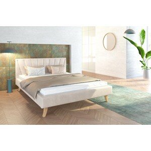 FDM Čalouněná manželská postel HEAVEN | 140 x 200 cm Barva: Béžová