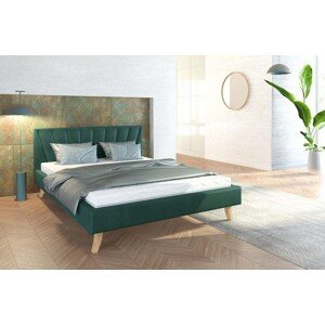 FDM Čalouněná manželská postel HEAVEN | 140 x 200 cm Barva: Zelená