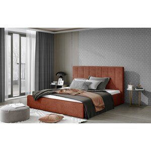 Artelta Manželská postel AUDREY s úložným prostorem | 140 x 200 cm Barva: Cihlová / Dora 63