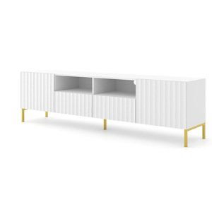 ARTBm Tv stolek WAVE 200 | 2D2S Provedení: Biely mat / zlaté nohy
