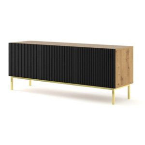 ARTBm TV stolek RAVENNA B 3D 150 | dub artisan / černá matná Provedení: Dub artisan / čierny mat / zlatá podnož