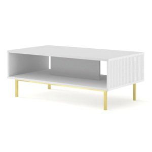 ARTBm Konferenční stolek RAVENNA B 90 | bílá matná Provedení: Biela matná / zlatá podnož