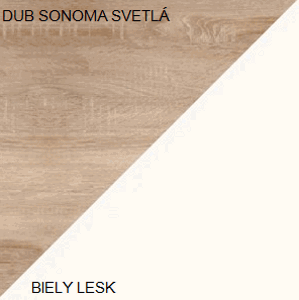 ARTBm Nízká skříňka VIKI | 03 Barva: Dub sonoma světlá / bílý lesk