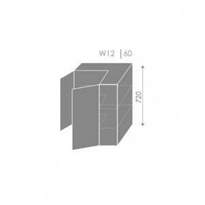 ArtExt Kuchyňská linka Florence - mat Kuchyně: Horní skříňka W12/60 korpus grey, bílá, lava / (ŠxVxH) 60 x 72 x 32,5 cm