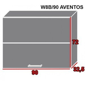 ArtExt Kuchyňská linka Florence - mat Kuchyně: Horní skříňka W8B/90 AVENTOS/korpus grey, lava, bílá (ŠxVxH) 90 x 72 x 32,5 cm