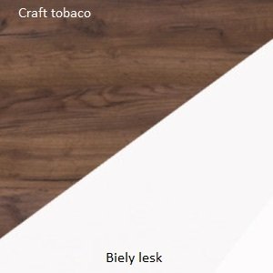 ARTBm Obývací stěna KING | 2 Barva: Craft tobaco / bílý lesk