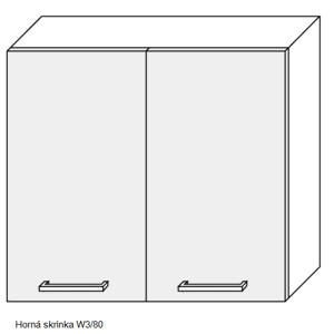 ArtExt Kuchyňská linka Brerra - lesk Kuchyně: Horní skříňka W3/80/(ŠxVxH) 80 x 72 x 32,5 cm