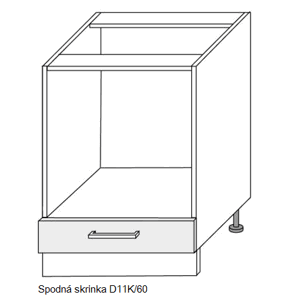 ArtExt Kuchyňská linka Brerra - lesk Kuchyně: Spodní skříňka D11K/60/(ŠxVxH) 60 x 82 x 50 cm