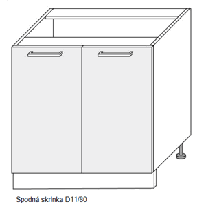 ArtExt Kuchyňská linka Brerra - lesk Kuchyně: Spodní skříňka D11/80/(ŠxVxH) 80 x 82 x 50 cm