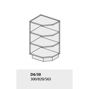 ArtExt Kuchyňská linka Brerra - lesk Kuchyně: Spodní rohová skříňka D6/30/(ŠxVxH) 30 x 82 x 56,5 cm