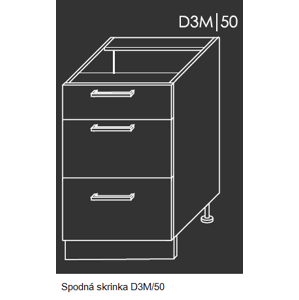 ArtExt Kuchyňská linka Brerra - lesk Kuchyně: Spodní skříňka D3M/50/(ŠxVxH) 50 x 82 x 50 cm