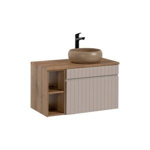 ArtCom Koupelnová skříňka s umyvadlem a deskou ICONIC Cashmere DU80/2 | 80 cm