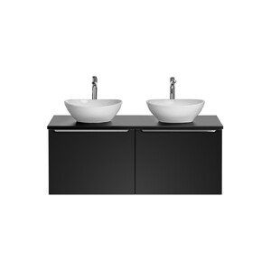 ArtCom Koupelnová skříňka s umyvadlem a deskou SANTA FE Black DU120/2 | 120 cm