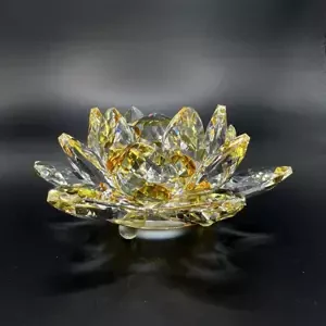 Křišťálové sklo - Lotosový květ Exclusive, Žlutá
