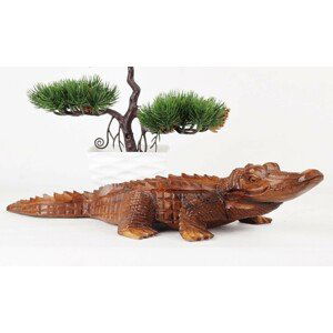 Dřevěná Dekorace Krokodýl Brutus