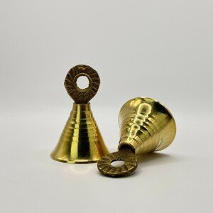 Zlatý mosazný zvoneček - 2 ks