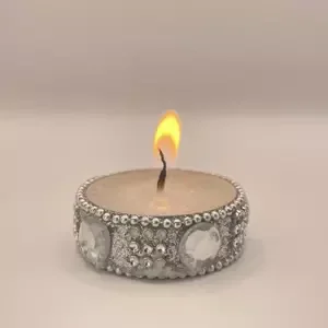 Dekorativní čajová svíčka - Stříbrná, A
