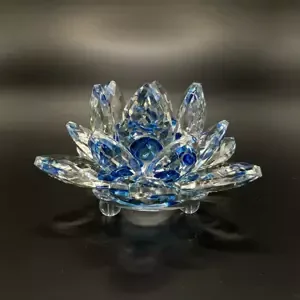 Křišťálové sklo - Lotosový květ Mini, Modrá