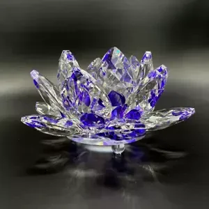 Křišťálové sklo - Lotosový květ Premium, Fialová