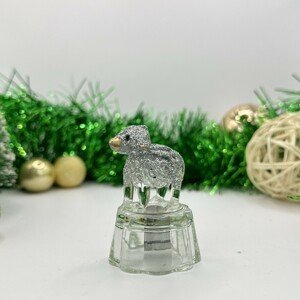 Vánoční dekorace stříbrná ovečka