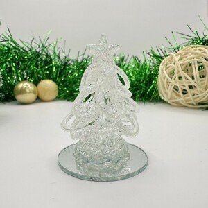 Svítící vánoční dekorace - bílý stromek