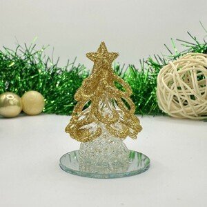 Svítící vánoční dekorace - zlatý stromek