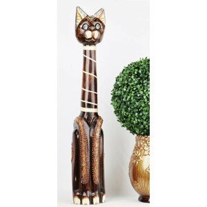 Dřevěná dekorace kočka - Caroline